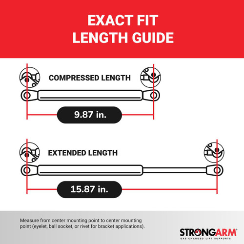 15.87 Inch Strong Arm 6421 Lift Support With Ball Socket | 6421-W
